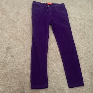 Kids purple velvet jeans